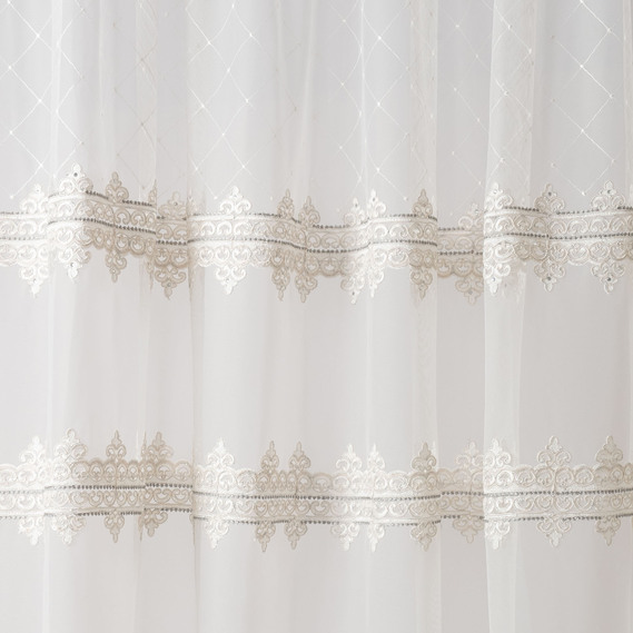 Ткань тюль фатин с вышивкой La Roch V-07, фото 2 Ткань тюль фатин с вышивкой La Roch V-07, фото 2