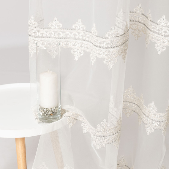 Ткань тюль фатин с вышивкой La Roch V-07, фото 3 Ткань тюль фатин с вышивкой La Roch V-07, фото 3