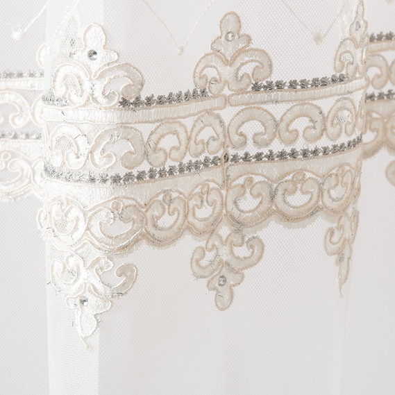 Ткань тюль фатин с вышивкой La Roch V-07, фото 4 Ткань тюль фатин с вышивкой La Roch V-07, фото 4