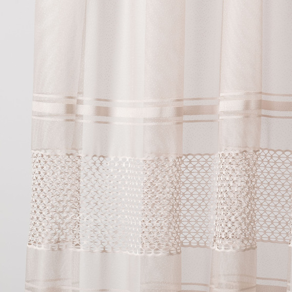 Ткань тюль жаккард Соты V-J1440 беж, фото 2 Ткань тюль жаккард Соты V-J1440 беж, фото 2