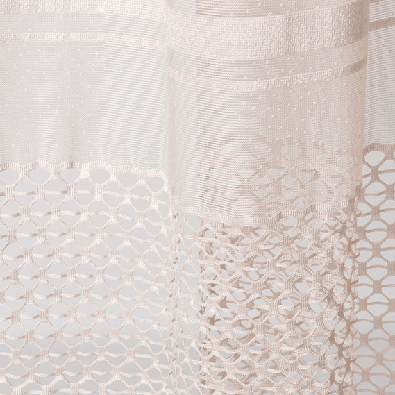 Ткань тюль жаккард Соты V-J1440 беж, фото 3 Ткань тюль жаккард Соты V-J1440 беж, фото 3