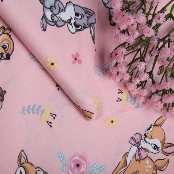 Тканина бязь ранфорс для постільної білизни, бавовна, 130 гр/м2, 240 см 12670 Бембі рож., фото 3