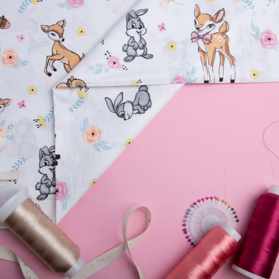 Ткань бязь ранфорс для постельного белья, хлопок, 130 гр/м2, 240 см 12670 Бембі біл., фото 3