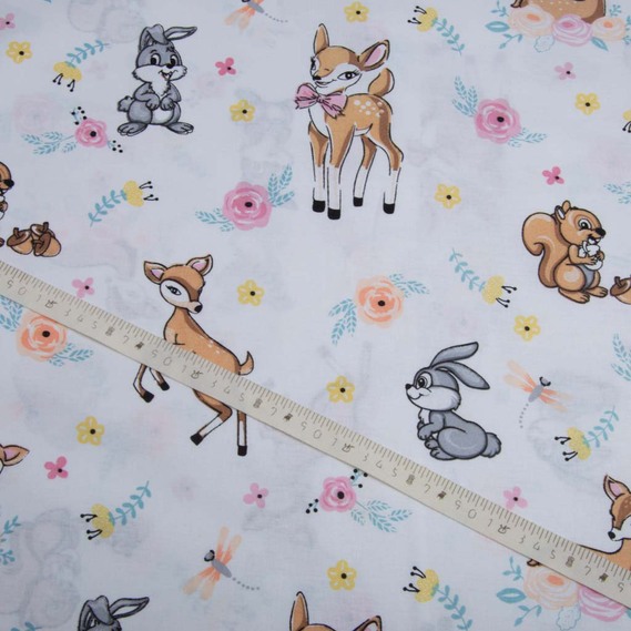 Ткань бязь ранфорс для постельного белья, хлопок, 130 гр/м2, 240 см 12670 Бембі біл., фото 4