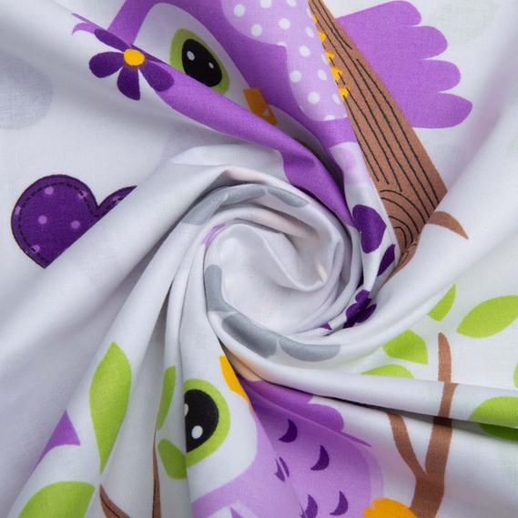 Ranfors coarse calico fabric 9832 Сови бузок, фото 1