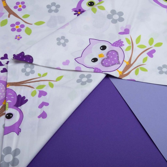 Ranfors coarse calico fabric 9832 Сови бузок, фото 3