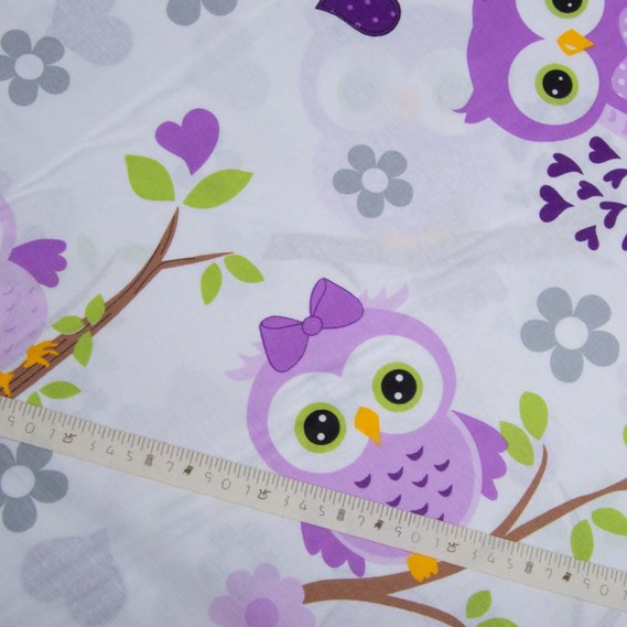 Ranfors coarse calico fabric 9832 Сови бузок, фото 4