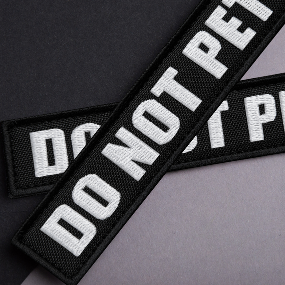 Набір шевронів 4 шт з липучкою Do Not Pet, для службових собак, для кінологів, кінологічна служба, нашивка, вишитий патч, шеврон, емоційна підтримка, фото 6