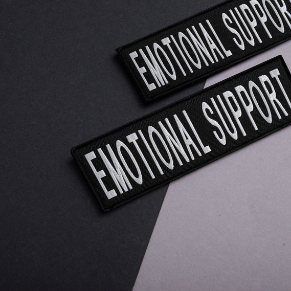 Набір шевронів 4 шт з липучкою Emotional Support, для службових собак, для кінологів, кінологічна служба, нашивка, вишитий патч, шеврон, емоційна підтримка, фото 8