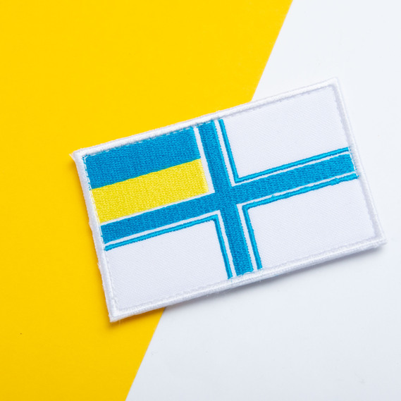 Набір шевронів 2 шт на липучці Прапор ВМС України 9х6 см, вишитий патч нашивка, шеврон, липучка, фото 5