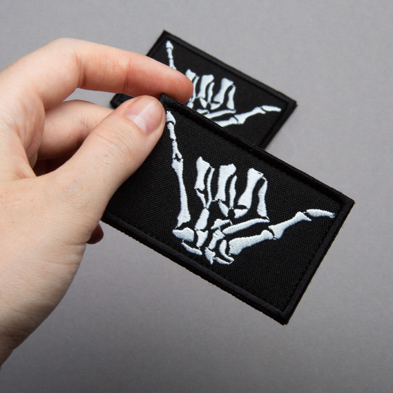 2Pcs Subdued Shaka Hand Patch, Embroidered Skeleton Shaka Hand, Aloha Tactical Patches for Military Backpack, Tactical Vest, Military Helmet, Dog Vest Harness, Hook and Loop Aloha, Surf Patch, 2x3"¶, фото 2 2Pcs Subdued Shaka Hand Patch, Embroidered Skeleton Shaka Hand, Aloha Tactical Patches for Military Backpack, Tactical Vest, Military Helmet, Dog Vest Harness, Hook and Loop Aloha, Surf Patch, 2x3"¶, фото 2