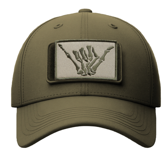 Набор шевронов 2 шт с липучкой Скелет рука, Shaka Hand, Aloha 5х8 см беж, вышитый патч шеврон, нашивка, липучка, рука скелета, фото 7