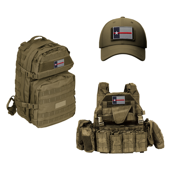 Набор шевронов 2 шт с липучкой ТЕХАС красная полоса 5х8 см, Texas, USA, вышитый патч нашивка шеврон, липучка, пожарники, фото 2