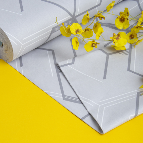 Ткань бязь ранфорс для постельного белья, 130 гр/м2, 2,4 м 3.28816/14 Графіті сірий, фото 3