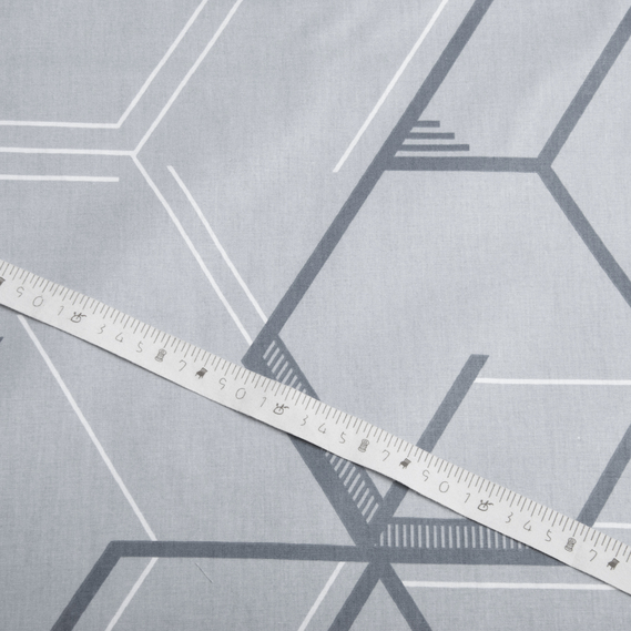 Ткань бязь ранфорс для постельного белья, 130 гр/м2, 2,4 м 3.28816/14 Графіті сірий, фото 5