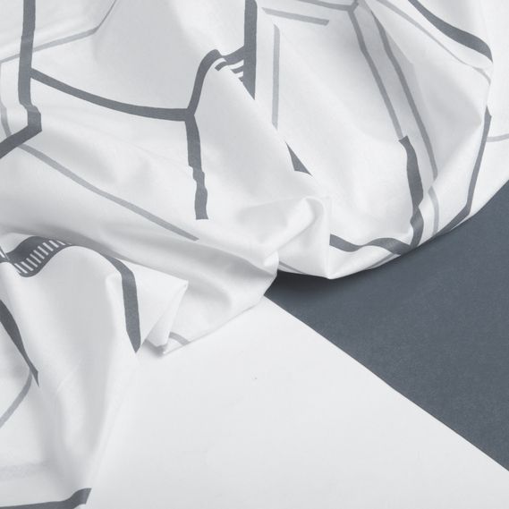 Ranfors coarse calico fabric, 130 g/m², 2.4 m 3.28816/15 Графіті біло/сірий, фото 3