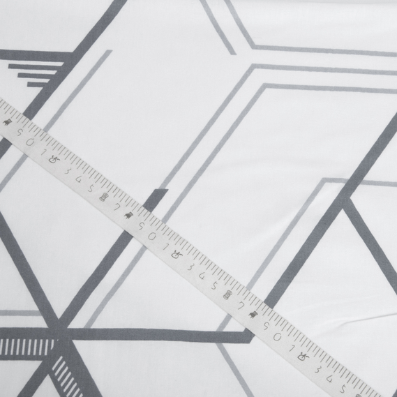 Ranfors coarse calico fabric, 130 g/m², 2.4 m 3.28816/15 Графіті біло/сірий, фото 4