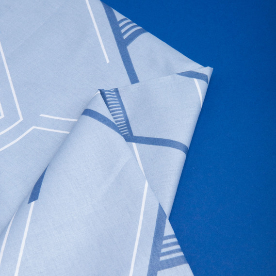 Ranfors coarse calico fabric, 130 g/m², 2.4 m 3.28816/35 Графіті блакитний, фото 3