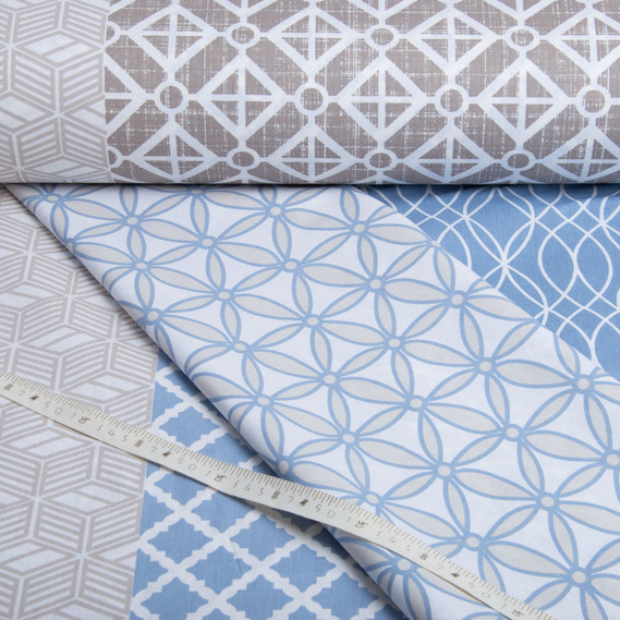 Тканина бязь ранфорс для постільної білизни, 130 гр/м2, 2,4 м 6084-10 Тренд, фото 4