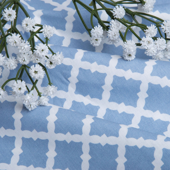 Ranfors coarse calico fabric, 130 g/m², 2.4 m 1131-10 Ромб блакитний, фото 3 Ranfors coarse calico fabric, 130 g/m², 2.4 m 1131-10 Ромб блакитний, фото 3