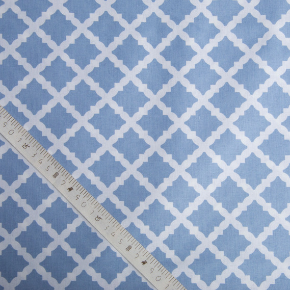 Ranfors coarse calico fabric, 130 g/m², 2.4 m 1131-10 Ромб блакитний, фото 4