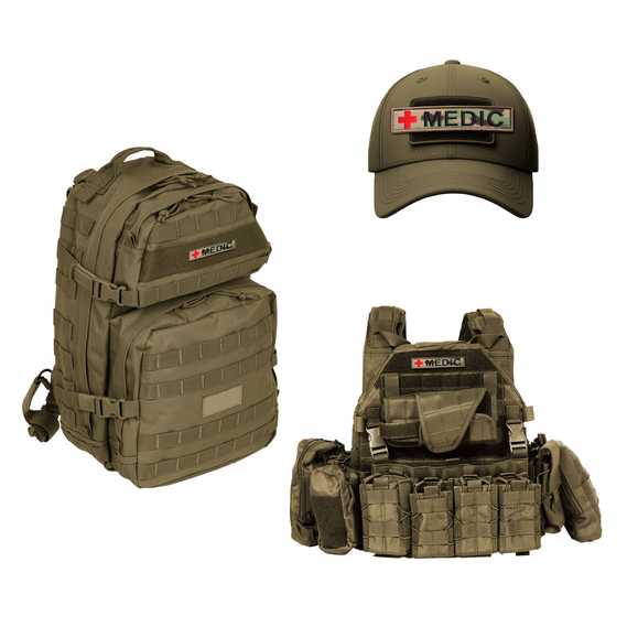 Набор шевронов 2 шт на липучке планка MEDIC мультикам 2,5х12 см, вышитый патч нашивка шеврон медика, медицинский, медик, фото 4