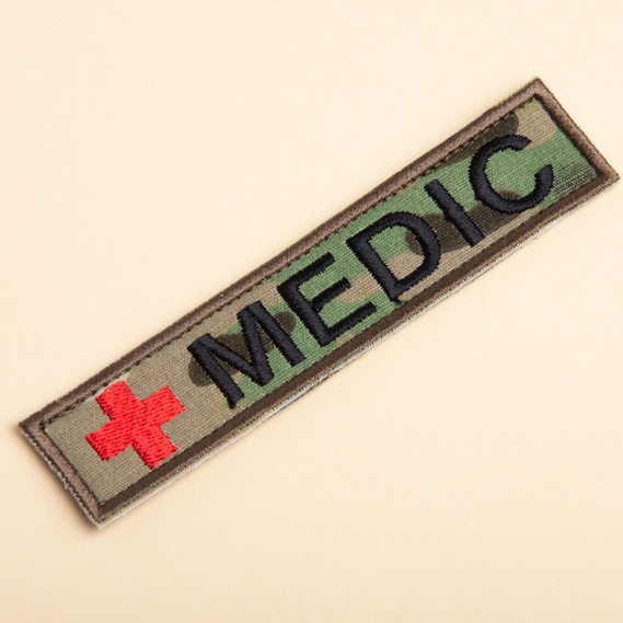 Набор шевронов 2 шт на липучке планка MEDIC мультикам 2,5х12 см, вышитый патч нашивка шеврон медика, медицинский, медик, фото 7