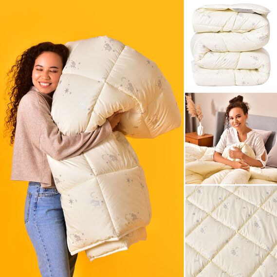 Одеяло шерстяное 200х200 см Sei Design пл 300 гр/м2 всесезонная, шерсть, микрофибра овечка молоко, фото 6 Одеяло шерстяное 200х200 см Sei Design пл 300 гр/м2 всесезонная, шерсть, микрофибра овечка молоко, фото 6