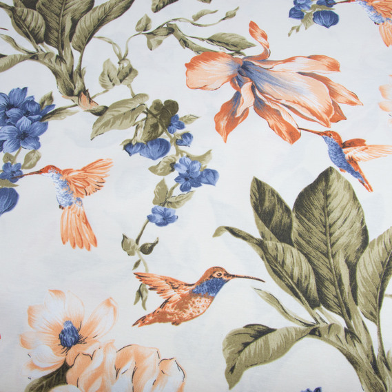 Тканина декоративна Колібрі бавовна з водовідштовхувальним просоченням, для скатертин, штор, декору V-59 персик, фото 2