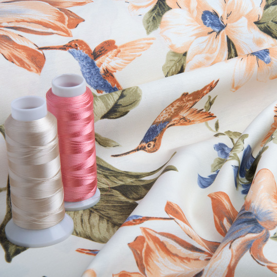 Тканина декоративна Колібрі бавовна з водовідштовхувальним просоченням, для скатертин, штор, декору V-59 персик, фото 4