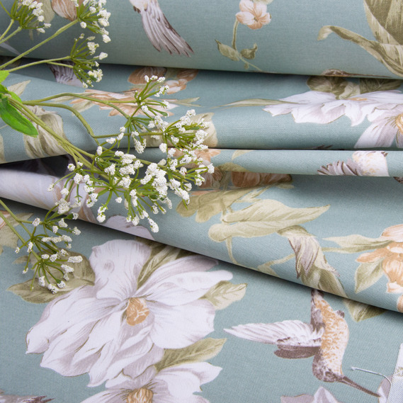 Ткань декоративная Колибри хлопок с водоотталкивающей пропиткой, для скатертей, штор, декора V-64 зелена, фото 4 Ткань декоративная Колибри хлопок с водоотталкивающей пропиткой, для скатертей, штор, декора V-64 зелена, фото 4