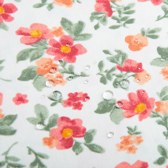 Тканина декоративна бавовна з водовідштовхувальним просоченням, для скатертин, штор, декору V-12 Квітка червона, фото 2