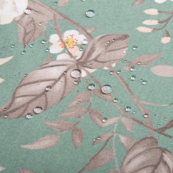 Тканина декоративна бавовна з водовідштовхувальним просоченням для скатертин, штор, декору V-09 Лілія зелена, фото 3