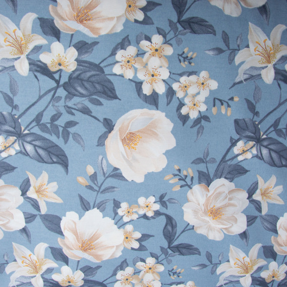 Ткань декоративная хлопок с водоотталкивающей пропиткой для скатертей, штор, декора V-08 Лілія денім, фото 2 Ткань декоративная хлопок с водоотталкивающей пропиткой для скатертей, штор, декора V-08 Лілія денім, фото 2