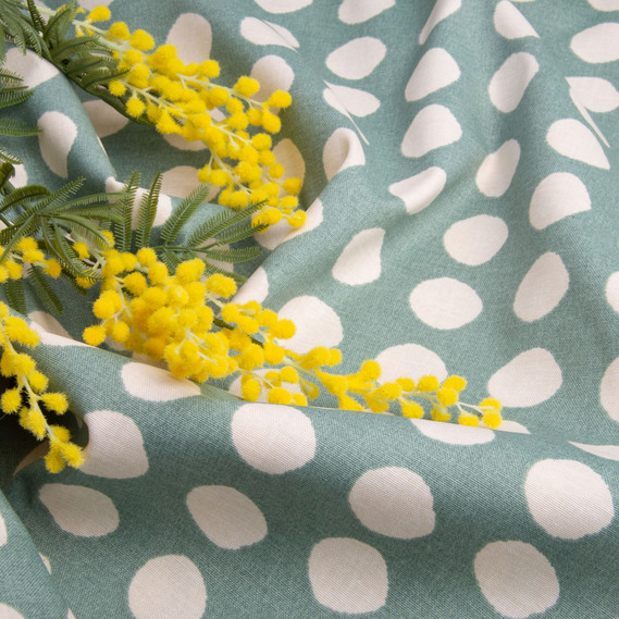 Тканина декоративна бавовна Прем`єр з водовідштовхувальним просоченням для скатертин, штор, декору V-02 Горошок полин, фото 3 Тканина декоративна бавовна Прем`єр з водовідштовхувальним просоченням для скатертин, штор, декору V-02 Горошок полин, фото 3