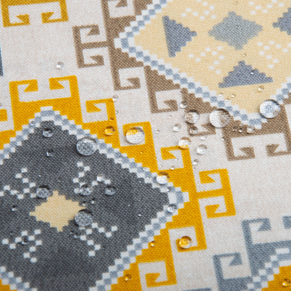 Тканина декоративна Орнамент бавовна з водовідштовхувальним просоченням для скатертин, штор, декору V-003 сіра, фото 3