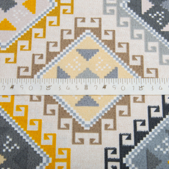 Тканина декоративна Орнамент бавовна з водовідштовхувальним просоченням для скатертин, штор, декору V-003 сіра, фото 6