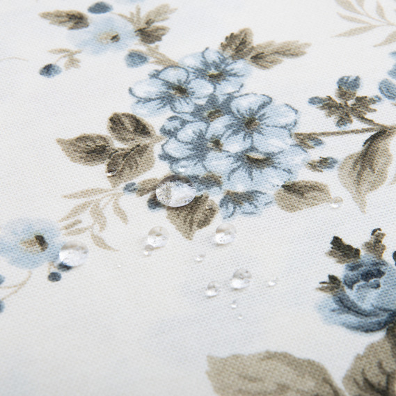 Ткань декоративная Фаина хлопок с водоотталкивающей пропиткой для скатертей, штор, декора V-5 денім/беж, фото 3