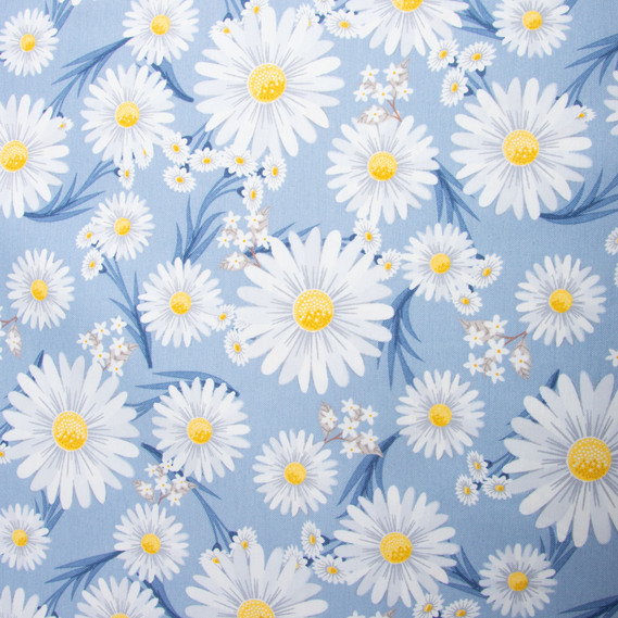 Decorative fabric Premier Chamomiles with water-repellent impregnation V-003 джинс, фото 2