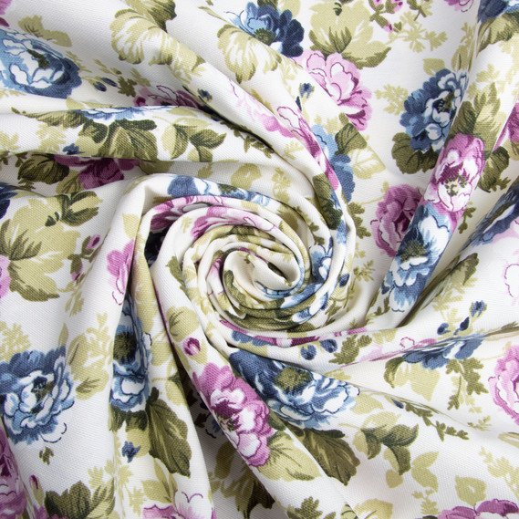 Тканина декоративна Шипшина бавовна з водовідштовхувальним просоченням, для скатертин, штор, декору Шипшина бузок, фото 1