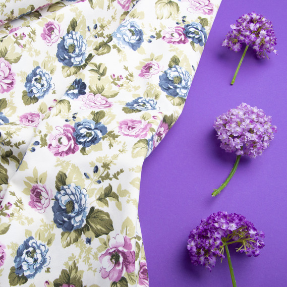 Тканина декоративна Шипшина бавовна з водовідштовхувальним просоченням, для скатертин, штор, декору Шипшина бузок, фото 4