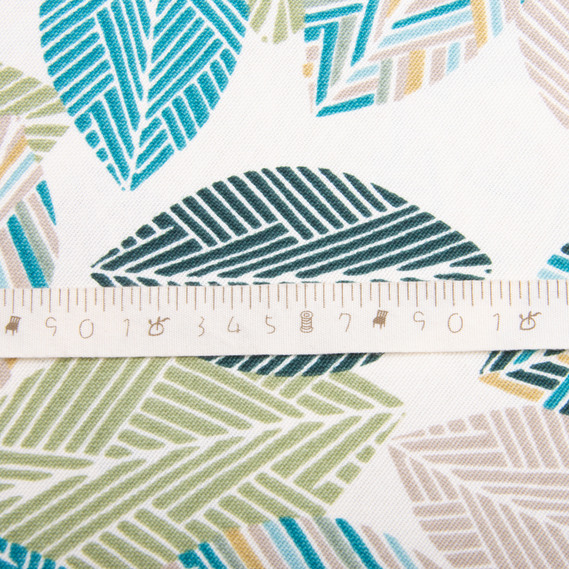 Ткань декоративная Листья хлопок с водоотталкивающей пропиткой, для скатертей, штор, декора  зелена, фото 5