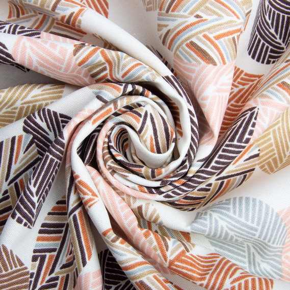 Тканина декоративна Листя бавовна з водовідштовхувальним просоченням, для скатертин, штор, декору V-04 беж,Листя, фото 1