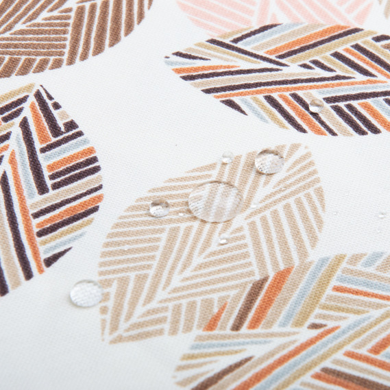 Тканина декоративна Листя бавовна з водовідштовхувальним просоченням, для скатертин, штор, декору V-04 беж,Листя, фото 2