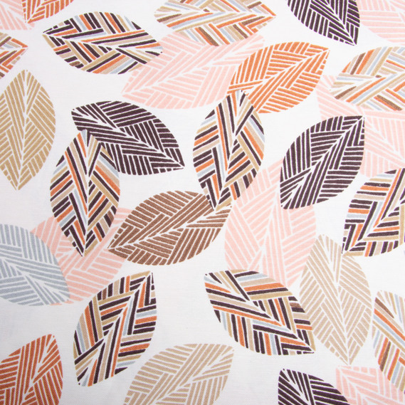 Тканина декоративна Листя бавовна з водовідштовхувальним просоченням, для скатертин, штор, декору V-04 беж,Листя, фото 3