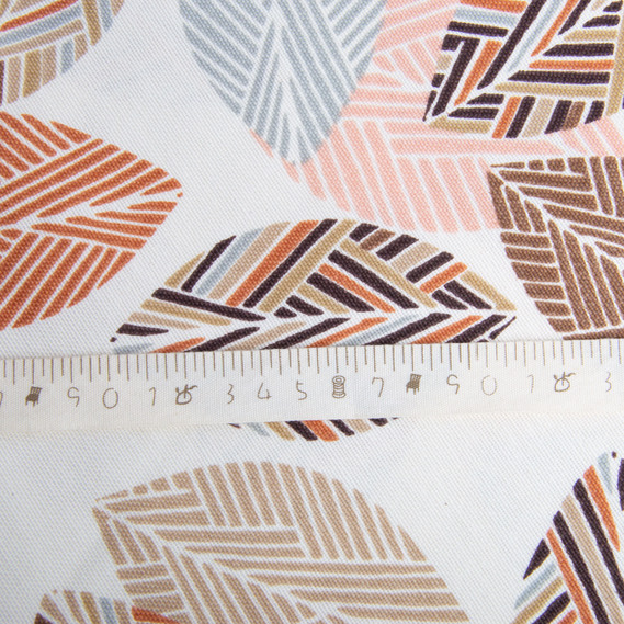 Тканина декоративна Листя бавовна з водовідштовхувальним просоченням, для скатертин, штор, декору V-04 беж,Листя, фото 5