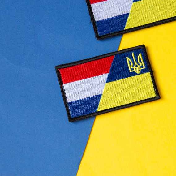 Набір шевронів 2 шт з липучкою двійний Прапор України Нідерланди, вишитий патч нашивка, прапор Нідерландів, Україна 5х8 см, фото 4 Набір шевронів 2 шт з липучкою двійний Прапор України Нідерланди, вишитий патч нашивка, прапор Нідерландів, Україна 5х8 см, фото 4