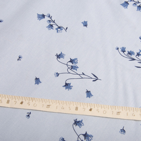 Тканина бязь ранфорс для постільної білизни, 130 гр/м2, 2,4 м 3.28569/61 Конвалія блакитна, фото 4