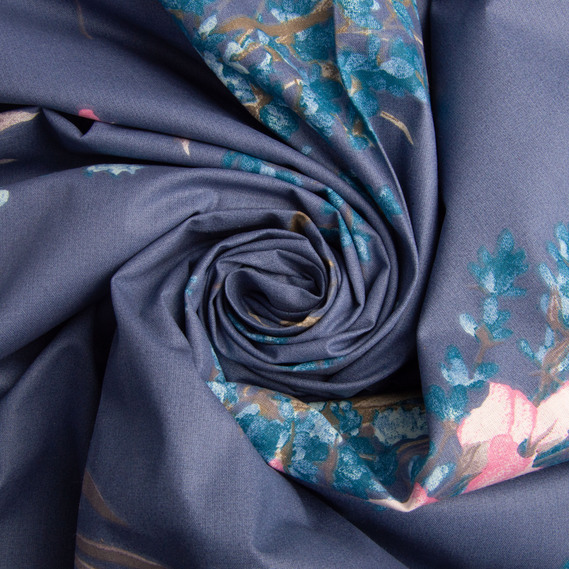 Тканина бязь ранфорс для постільної білизни, бавовна, 130 гр/м2, 240 см 25216 лаванда денім, фото 1