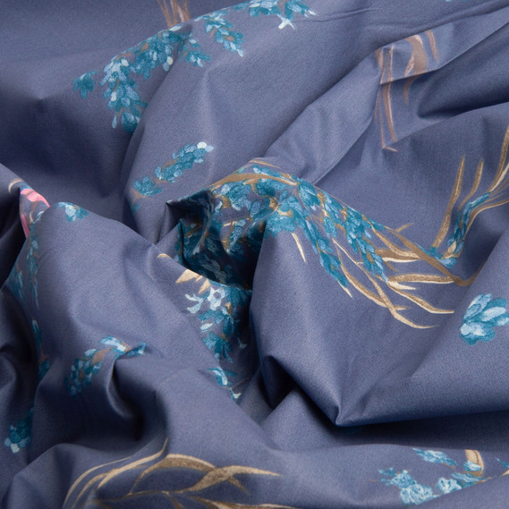 Тканина бязь ранфорс для постільної білизни, бавовна, 130 гр/м2, 240 см 25216 лаванда денім, фото 3